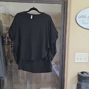 Chic Black Short Sleeve Women's Top